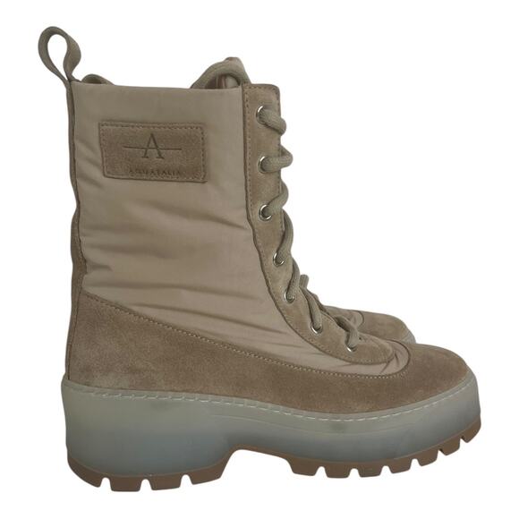 AQUATALIA Aisa Recycled Suede Lace Up Ecru Boots Size 9.5M,All Products : American Fashion Style Bags On Sale